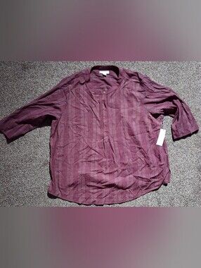 Womens Lightweight Plum One Button Blouse